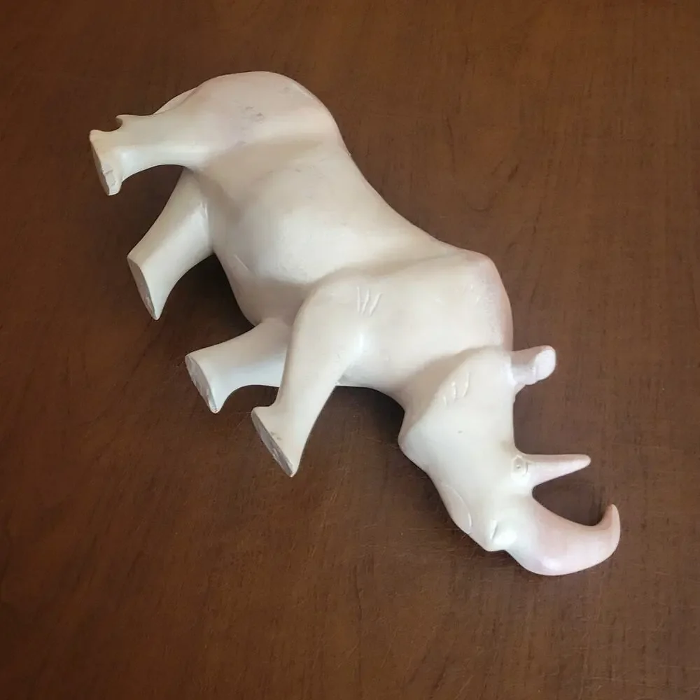 Vintage Rhinoceros Rhino Marble Stone Figurine sculpture